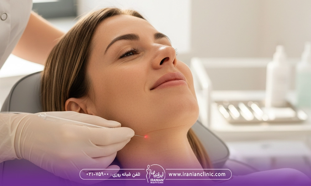 عکس اندولیفت در ناحیه غبغب